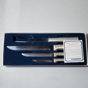 4 Piece Of Rada Cutlery, Silver Carving & Slicing Knives Set. Made In USA ☆☆☆